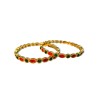 GOLD PLATED KEMP BANGLES WITH ROUND OVAL RED AND GREEN STONES